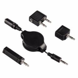 Hama 00122369 μετατροπέας καλωδίου 3.5 mm 6.3 mm Μαύρος [Μαύρο] (Hama Airplane - audiokabelpakke)