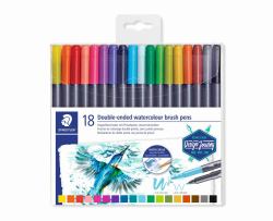 Staedtler 3001 μαρκαδοράκι Λεπτή/Χοντρή Πολύχρωμο 18 τεμάχια (STAEDTLER Doppel-Fasermaler marsgrahic)