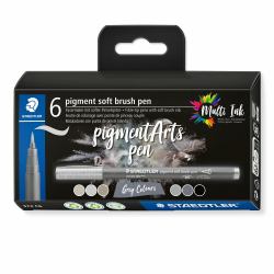 Staedtler Pigment Arts Soft Brush Pen Grey Colors μαρκαδοράκι Γκρι 6 τεμάχια (Brush pen Pigment Arts soft ass grÃ¥/so)