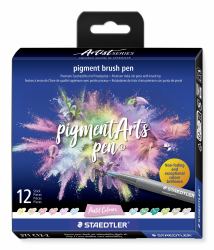 Staedtler Pigment Arts Brush Pen Pastel Colors μαρκαδοράκι Πολύχρωμο 12 τεμάχια (Brush pen Pigment Arts pastel ass [12])