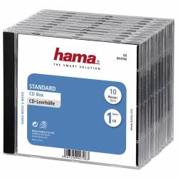 Hama CD Jewel Case Standard, Pack 10 1 discs Transparent (Hama cd-hylster for lagring)