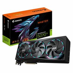 GIGABYTE AORUS GeForce RTX 5070 Ti MASTER 16G NVIDIA 16 GB GDDR7 (Gigabyte NVIDIA GeForce RTX 5070 Ti AORUS MASTER 16GB GDDR7 Graphics Card, 8960 CUDA Cores, 2588 MHz Core Clock, Triple Fan, RGB, 3...