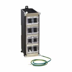 Tripp Lite N063-008-ENC 8-Port Metal DIN-Rail Mounting Keystone Patch Panel with Grounding, Black/Silver, TAA (8PORT METAL DIN-RAIL - MOUNTINGKEYSTONE)