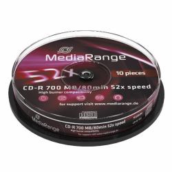 MediaRange MR214 κενό CD CD-R 700 MB 52x 10 τεμάχια (MediaRange - CD-R x 10 - 700 MB - lagr)