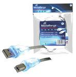 MediaRange MRCS109 παράλληλο καλώδιο Μπλε 1,8 m (USB Kabel A - B St/St 1.80m - blau LED - Warranty: 12M)