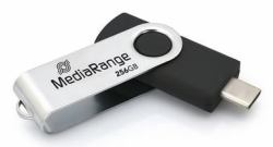 MediaRange MR1955 μονάδα USB flash 256 GB USB Type-C 3.2 Gen 1 [3.1 Gen 1] Μαύρος [Μ...