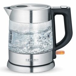 Severin WK 3468 ηλεκτρικός βραστήρας 1 L 2200 W Μαύρος [Μαύρο], Ανοξείδωτο ατσάλι, Διαφανής (Severin WK 3468 elkedel 1 L 2200 W Sor)