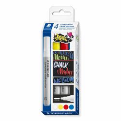 Staedtler Lumocolor μαρκαδόρος κιμωλίας Κάλυκας Μπλε, Κόκκινο, Λευκός [Άσπρος], Κίτρινο 4 τεμάχια (Staedtler Lumocolor kridt markÃ¸r ...