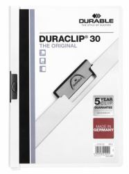Durable Duraclip 30 εξώφυλλο αναφοράς PVC Διαφανής, Λευκός [Άσπρος] (Durable DURACLIP 30 A4 Folder White [25])