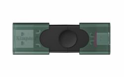 Kingston Technology DataTraveler DuoG2 μονάδα USB flash 256 GB USB Type-A / USB Type-C 3.2 Gen 1 [3.1 Gen 1] Μαύρος [Μαύρο], Πράσινος [Πράσινο] (256GB USB-A + USB-C ...