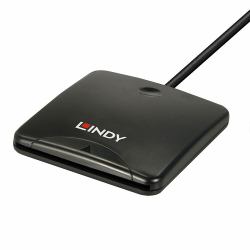Lindy 43407 αναγνώστης μαγνητικών καρτών USB Μαύρος [Μαύρο] (USB 2.0 CHIPKARTENLESER - POWER OVER CABLE)