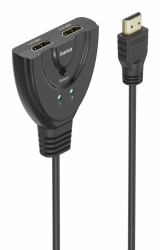 Hama 00205323 διακόπτης βίντεο HDMI (HDMI 4K 2X1 TOGGLE SWITCH PLUG BLACK)