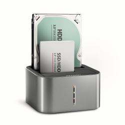 Axagon ADSA-DC docking station δίσκων αποθήκευσης USB 3.2 Gen 1 [3.1 Gen 1] Type-A Γκρι (AXAGON ADSA-DC, USB-C 5Gbps - 2x SATA)