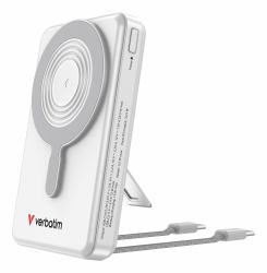 Verbatim 32273 power bank Πολυμερές λιθίου [LiPo] 10000 mAh Ασύρματη φόρτιση Άργυρος (Verbatim Charge'n'Go 2C & Display MagSafe Power Bank 10000 mAh Silver)