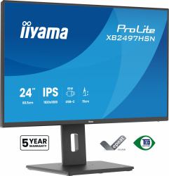 iiyama ProLite XB2497HSN-B1 επίπεδη οθόνη 60,5 cm [23.8"] 1920 x 1080 εικονοστοιχεία Full HD LED Μαύρος [Μαύρο] (24" XB2497HSN-B1 Monitor - 24" Black IPS LCD Mo...