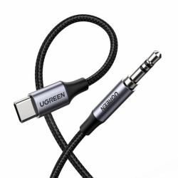 ugreen 30633 καλώδιο ήχου 1 m 3.5mm USB Type-C Μαύρος [Μαύρο], Άργυρος 