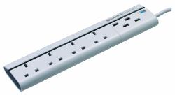 Snopake VariSocket 4 [4 USB] Surge Protected Power Board - 1 Power Board