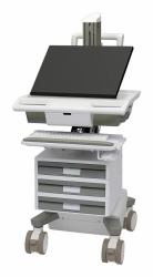 Ergotron M031-0101-111101-1-0 All-in-One PC/workstation mount/stand 19.5 kg White, Grey 61 cm [24"] (MOSAIC FLEX ARM CART - TIER 3 STD 1X1X1)