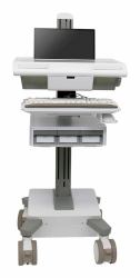 Ergotron M021-0101-130001-1-0 All-in-One PC/workstation mount/stand 19.5 kg White, Grey 43.2 cm [17"] (MOSAIC LAPTOP CART - TIER 1 STD 3)