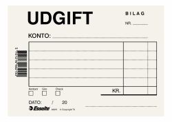 Esselte udgiftsblok A6 100 ark blÃ¥