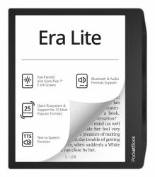 PocketBook Era Lite αναγνώστης ηλεκτρονικών βιβλίων Οθόνη αφής 16 GB Wi-Fi Μαύρος [Μαύρο] (PocketBook Era Lite)