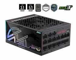 MSI MPG Ai1300TS PCIE5 μονάδα τροφοδοσίας 1300 W 24-pin ATX ATX Μαύρος [Μαύρο] (MSI 1300W TITANIUM F/M MPG AI1300TS PCIE)