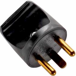 Microconnect Power Plug [round], Black power plug adapter Type K [DK] (Power Plug [round], Black - Warranty: 300M)