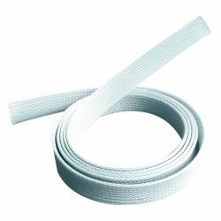 Braided sleeve 30-60mm, 50m - white, cable sock, Temp: - -50Â°C to +150Â°C - Warranty: 24M