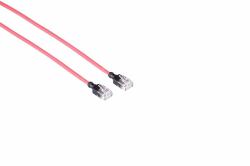 Mercodan KAT6A SLIM UTP 1.0m Patch - cable Red, Halogen-free LSZH, - AWG28 3.7mm dia. Cu copper, ...