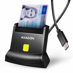 Axagon CRE-SM4NC αναγνώστης έξυπνων καρτών Εσωτερικός [Εσωτερικού χώρου] USB USB 2.0 Μαύρος [Μαύρο] (AXAGON CRE-SM4NC USB-C Smart card Stan)