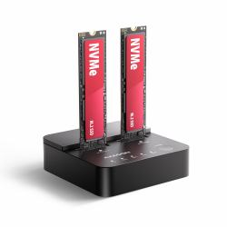 Axagon ADSA-M2C22L docking station δίσκων αποθήκευσης USB 3.2 Gen 2x2 Type-C Μαύρος [Μαύρο] (*ADSA-M2C22L USBC 2xNVMe M.2 20Gbps do)