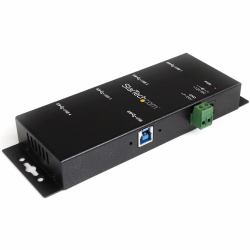 StarTech.com ST4300USBM κατανεμητής διεπαφών USB 3.2 Gen 1 [3.1 Gen 1] Type-B 5000 Mbit/s Μαύρος [Μαύρο] (4 PORT USB 3.0 HUB METAL TAA - INDUSTRIAL MOUNTABLE HEAVY DUTY)