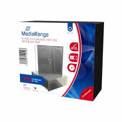 MediaRange BOX32 θήκη οπτικού δίσκου Θήκη DVD 1 δίσκοι Μαύρος [Μαύρο], Διαφανής (MEDIARANGE CD SLIMCASE FOR 1 DISC 5.2MM, BLACK TRAY 10PCK)