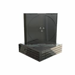 MediaRange BOX31 optical disc case Jewel case 1 discs Black, Transparent (MEDIARANGE CD JEWELCASE FOR 10.4MM, BLACK TRAY, PACK 5)