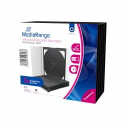 MediaRange BOX31-2 optical disc case Jewel case 2 discs Black, Transparent (MediaRange cd-hylster for lagring)