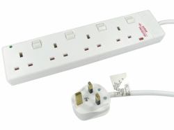 Cables Direct RB-05-4GANGSWD προστατευτικό μεταβολής τάσης 4 Έξοδος [οι] εναλλασσόμενου ρεύματος Λευκός [Άσπρος] 5 m (CDL 5MTR 4...