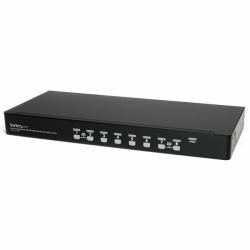 StarTech.com SV831DUSBUK εναλλαγέας [switches] KVM Τοποθέτηση rack Μαύρος [Μαύρο] (8 PORT 1U RACK MOUNT USB KVM - SWITCH KIT WITH OSD AND CABLES)