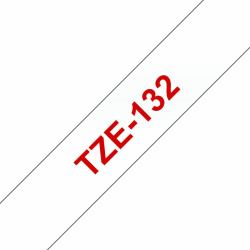 Brother TZE-132 ταινία κατασκευής ετικετών Κόκκινο σε διάφανο (Brother TZE132 Red on Clear 8M x 12mm Gloss Tape)
