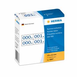 HERMA 4887 αυτοκόλλητη ετικέτα Ορθογώνιο παραλληλόγραμμο Μπλε 1000 τεμάχια (HERMA Nummernetik. doppelt selbstkl. 1)