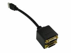 Cables Direct HDMI to DVI Splitter 0,12 m HDMI Τύπος A [Standard] 2 x DVI Μαύρος [Μαύρο] (CDL HDMI [M] - 2x DVI-D F Splitter)