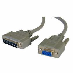 Cables Direct 2m D9/D25 σειριακό καλώδιο Γκρι D9 FM D25 M (CDL 2MTR D9F - D25M AT LASER CABLE)