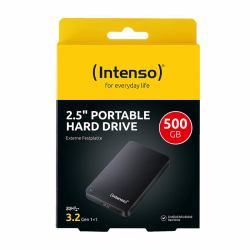 Intenso Portable Hard Drive [2.5 inch], 500 GB, 5400 RPM, 8 MB Cache, USB 3.0, certified refurbished, black (Memory Case - 500GB 2,5 USB 3.0 black - Warranty: 12M)