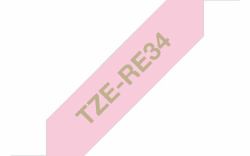 Brother TZE-RE34 ταινία κατασκευής ετικετών Χρυσό σε Ροζ (TZERE34 12MM GOLD ON PINK RIBBON TAP)