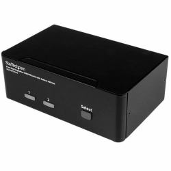 StarTech.com SV231DPDDUA2 εναλλαγέας [switches] KVM Μαύρος [Μαύρο] (4K DUAL-MONITOR KVM SWITCH FOR - DISPLAYPORT COMPUTERS MONITORS)