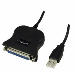 LogiLink UA0054A παράλληλο καλώδιο Μαύρος [Μαύρο] 1,8 m (USB 1.1 cable, USB-A/M to - DB25/M, bidirect, black, 1.8 - m UA0054A, Type A, D-Sub 25-pin, Male/Male, 1.8 m, Bla...
