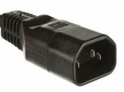 Microconnect C14PLUG προσαρμογέας ρευματολήπτη C14 Μαύρος [Μαύρο] (IEC Power Adaptor C14 Plug - C14 Socket, Straight, Black - 10A 250V - Warranty: 300M)