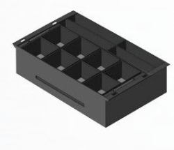 apg Solutions 20466PAC δίσκος μετρητών Συνθετικά ABS Μαύρος [Μαύρο] (INSERT STD2000-0409+-0411 - EURO+STERLING INSERT)