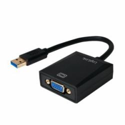 LogiLink UA0231 κάρτα γραφικών USB 1920 x 1080 εικονοστοιχεία Μαύρος [Μαύρο] (USB 3.0 adapter, USB-A/M to - VGA/F, 1080p, black, 0.15 m - Warranty: 12M)