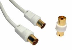 Cables Direct 1.8m ομοαξονικό καλώδιο 1,8 m Λευκός [Άσπρος] (CDL 1.8m AERIAL M-M+ Coupler - WHT)