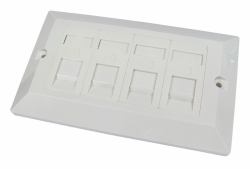 Cables Direct Dual Cat6 Faceplate 4 Port κουτί εξόδου Λευκός [Άσπρος] (CDL 4Port Cat6Faceplate-DualGangV2)